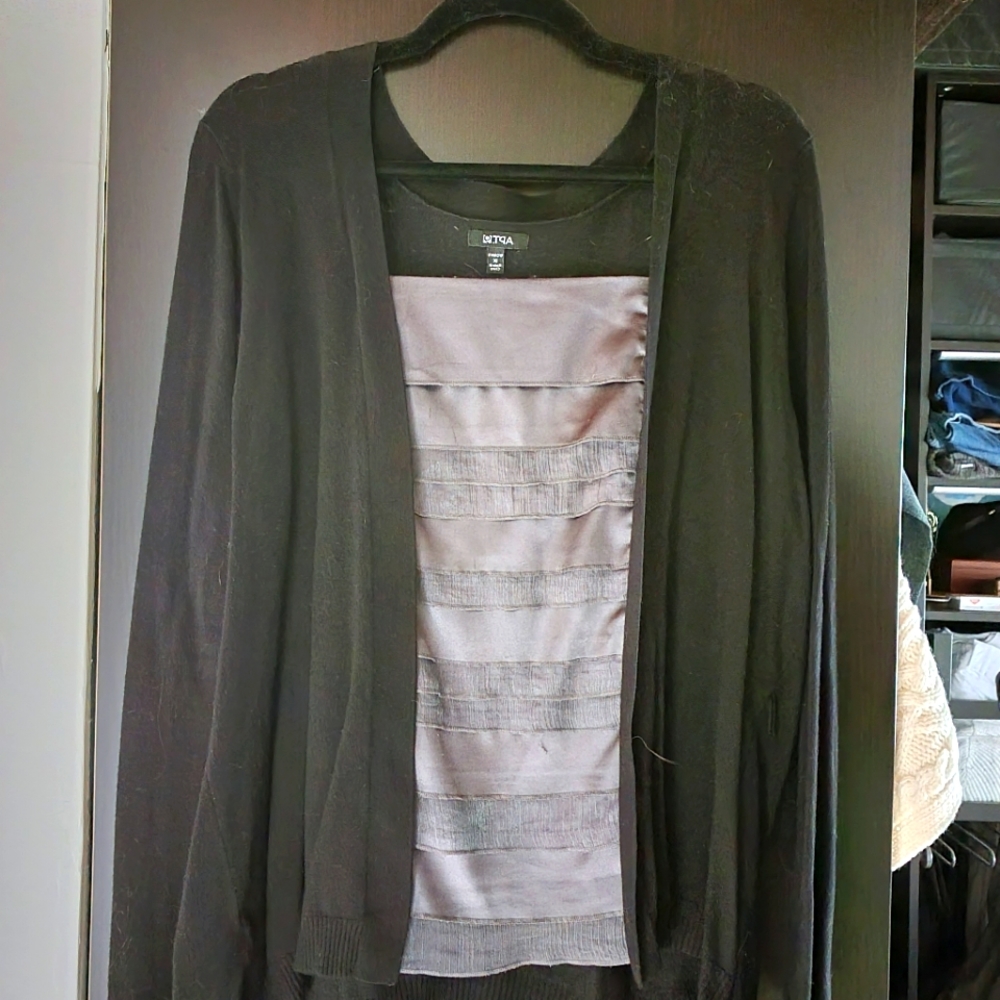 Apt. 9 1X Gray Long-Sleeve Sweater/Blouse
